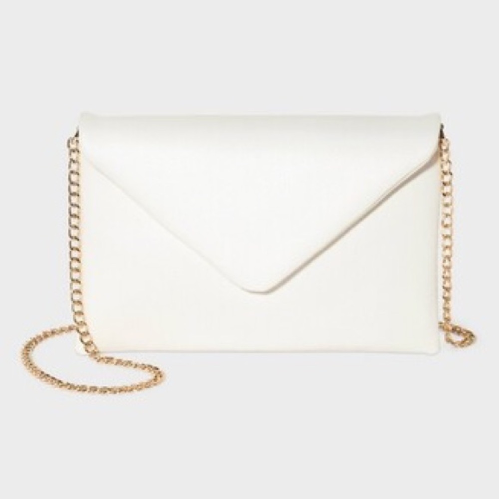 Cream and gold envelope clutch NWT